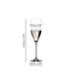 RIEDEL Vinum Cuvée Prestige glass filled with sparkling wine on white background