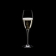 RIEDEL XL Restaurant Vintage Champagne Glass filled with a drink on a black background