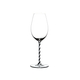 RIEDEL Fatto A Mano Champagne Wine Glass Black & White R.Q. on a white background