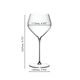 A RIEDEL Veloce Chardonnay glass filled with white wine on a white background.