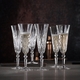 6 unfilled NACHTMANN Palais Taper Champagne Glasses on white background
