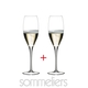 2 RIEDEL Sommeliers Vintage Champagne Glasses filled with Champagne