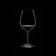RIEDEL Extreme Restaurant Cabernet filled with a drink on a black background