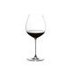 RIEDEL Veritas Old World Pinot Noir filled with a drink on a white background