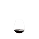 RIEDEL O Wine Tumbler New World Pinot Noir gefüllt mit einem Getränk auf weißem Hintergrund