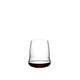 SL RIEDEL Stemless Wings Cabernet Sauvignon filled with a drink on a white background