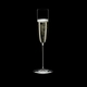 RIEDEL Superleggero Champagne Flute filled with a drink on a black background