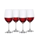 SPIEGELAU Winelovers Bordeaux filled with a drink on a white background