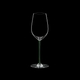 RIEDEL Fatto A Mano Riesling/Zinfandel Green R.Q. on a black background