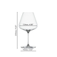 Two unfilled SPIEGELAU Definition Burgundy glasses side by side on white background