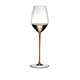 RIEDEL High Performance Riesling Gold filled with a drink on a white background