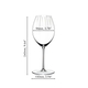 A red wine filled RIEDEL Performance Syrah/Shiraz glass on white background