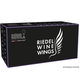 The RIEDEL Winewings Cabernet/Merlot glass, the RIEDEL Winewings Pinot Noir/Nebbiolo glass, the RIEDEL Winewings Sauvignon Blanc glass and the RIEDEL Winewings Chardonnay glass on a white background with product dimensions: Height: 250 mm / 9.84 in.