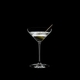 RIEDEL Extreme Martini gefüllt mit einem Getränk auf schwarzem Hintergrund