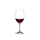 RIEDEL Degustazione Red Wine 0,1 l + 0,2 l filled with a drink on a white background