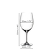 A RIEDEL Vinum Cabernet Sauvignon/Merlot glass filled with red wine on white background