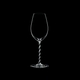 RIEDEL Fatto A Mano Champagne Wine Glass Black & White R.Q. on a black background