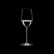 RIEDEL Fatto A Mano Riesling/Zinfandel Pink R.Q. filled with a drink on a black background