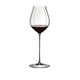 RIEDEL High Performance Pinot Noir Clear filled with a drink on a white background