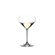 RIEDEL Extreme Junmai filled with a drink on a white background