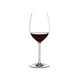 RIEDEL Fatto A Mano Cabernet/Merlot White R.Q. filled with a drink on a white background