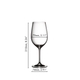 RIEDEL Vinum Riesling Grand Cru/Zinfandel glass filled with white wine on white background