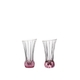2 NACHTMANN Spring Vase Rosé side by side. The upper part of the vase is clear crystal glass while the base is textured rose coloured crystal glass.