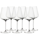 6 unfilled SPIEGELAU Definition Bordeaux Glasses stand slightly offset side by side