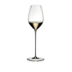 RIEDEL High Performance Riesling Clear filled with a drink on a white background
