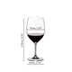 2 RIEDEL Vinum Brunello di Montalcino glasses side by side filled with red wine on white background