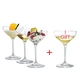 SPIEGELAU Special Glasses Dessert/Champagne Saucer filled with a drink on a white background