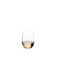 RIEDEL Restaurant O Riesling/Sauvignon Blanc con bebida en un fondo blanco