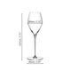 A RIEDEL Veloce Sauvignon Blanc glass filled with white wine on a white background.