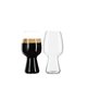 SPIEGELAU Craft Beer Glasses Stout (Set of 2) filled with a drink on a white background
