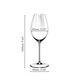 A RIEDEL Perfromance Sauvignon Blanc glass filled with white wine on a white background.