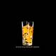 RIEDEL Tumbler Collection Louis Long Drink filled with a drink on a black background
