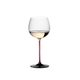 RIEDEL Black Series Collector's Edition Montrachet filled with a drink on a white background