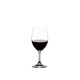 RIEDEL Ouverture Restaurant Rotwein gefüllt mit einem Getränk auf weißem Hintergrund