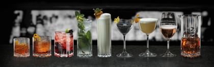 RIEDEL Drink Specific Glassware lined up 