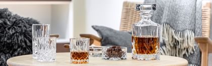 Nachtmann whisky glasses on table