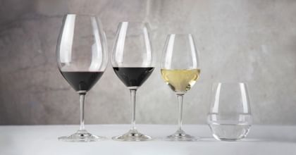 various wine glasses lined up