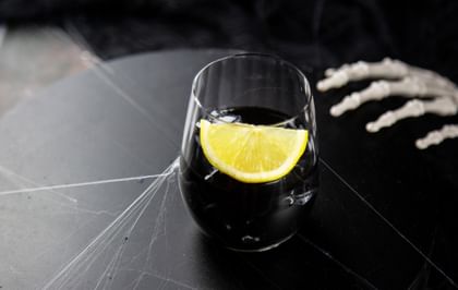 Halloween themed cocktail in RIEDEL glass