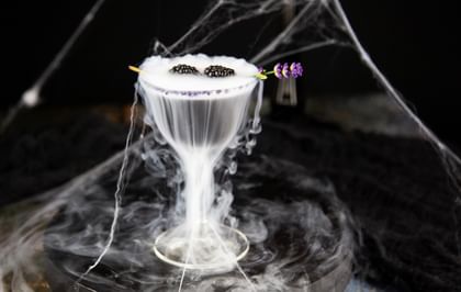 Halloween themed cocktail in RIEDEL glass