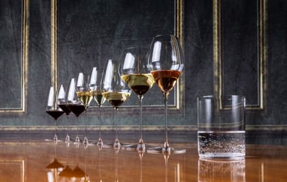 various wine glasses lined up