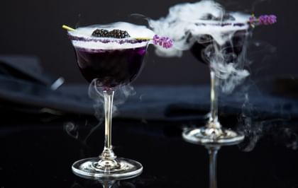 Halloween themed cocktails in RIEDEL glasses