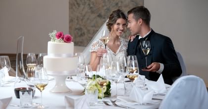wedding image with champagne glasses