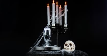 Halloween themed cocktail in RIEDEL glass