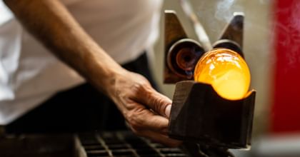 production of glass in a mold