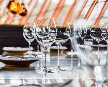 RIEDEL Veritas Series Unfilled on table setting.