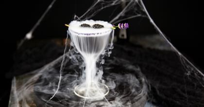 Halloween themed cocktail in RIEDEL glass